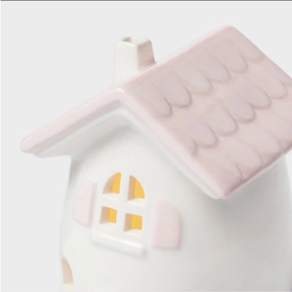 Target Spritz Easter Spring LIGHT UP Pink & White Ceramic House